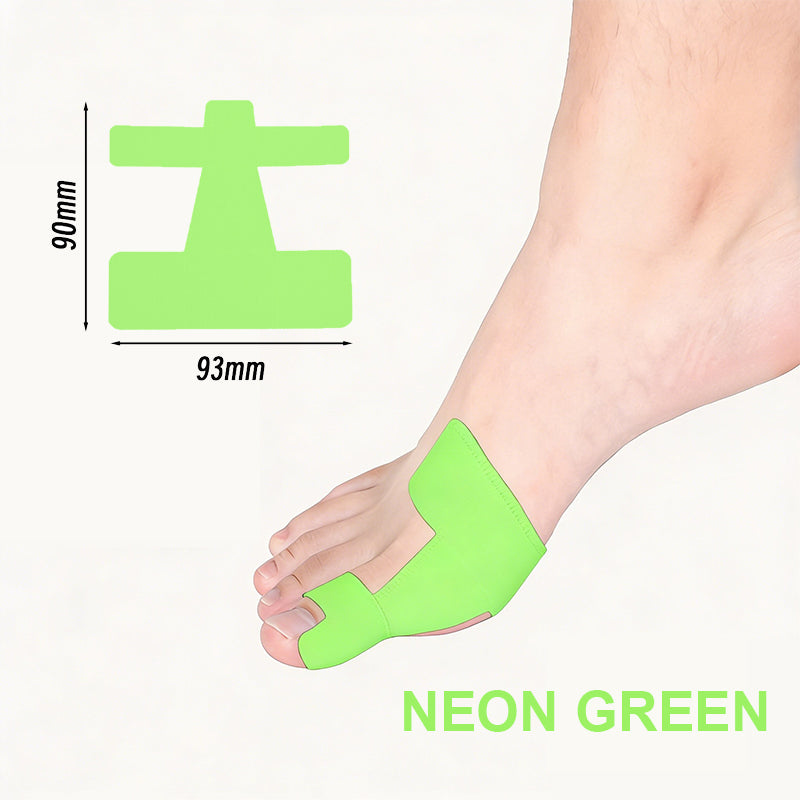 Ferdigskårne kinesiologiske teipbånd, egnet for hallux valgus