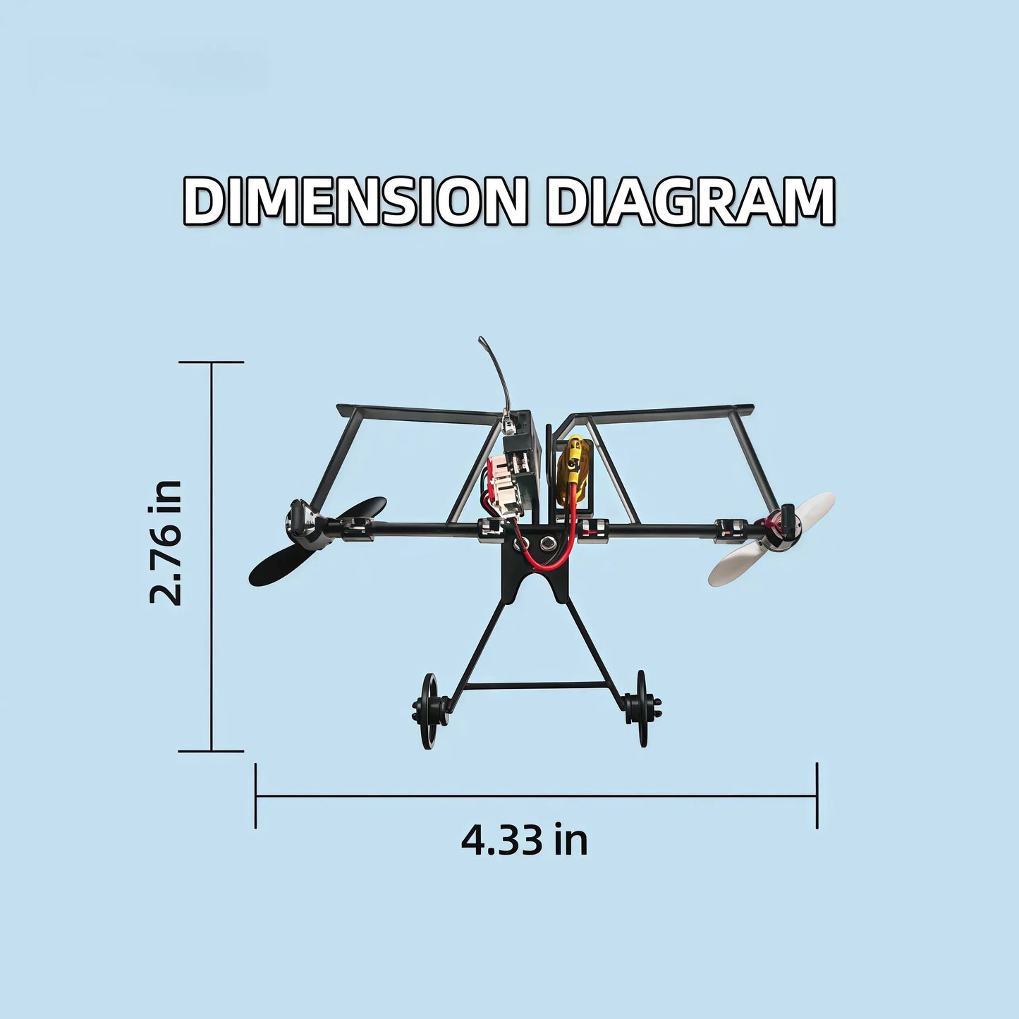 Hotfree motorisert fjernstyrt papirflysett (med gyroskopstabilisator) – DIY elektrisk fjernstyrt fly med to propeller, lett og sammenleggbar STEM-leke
