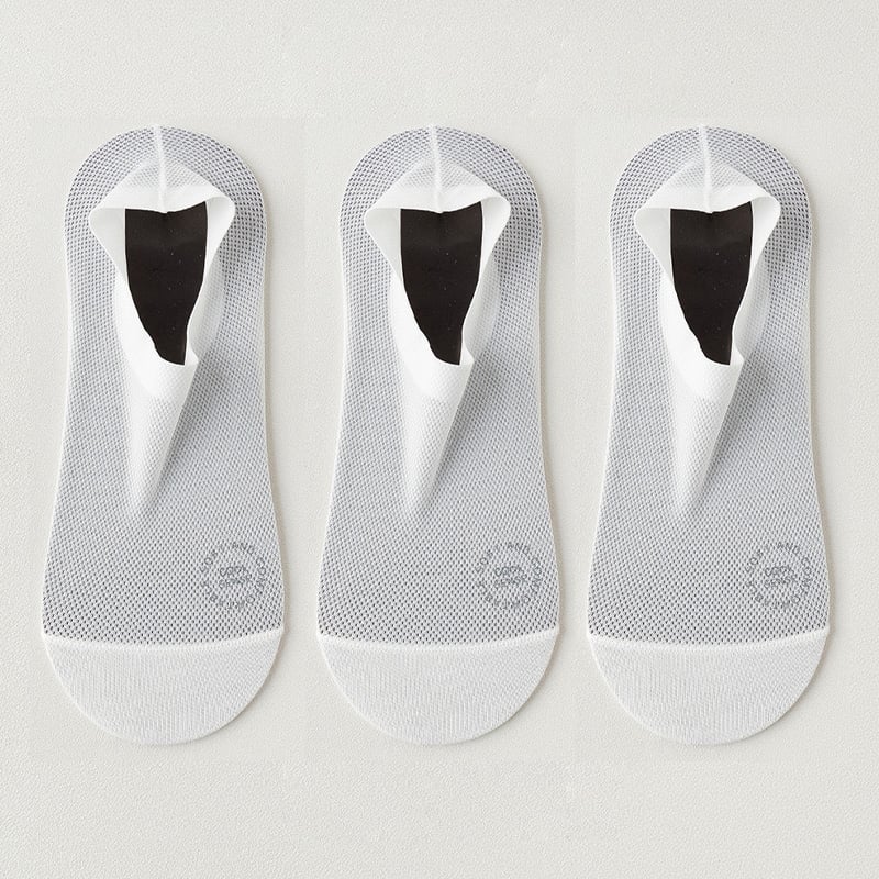 🔥 3-pars pakke usynlige sklisikre sokker 🧦 – Pustende, lavt skjærte, sklisikkert og svetteabsorberende design