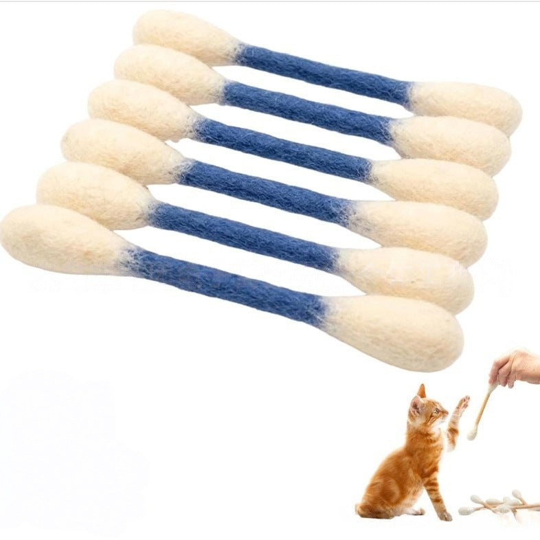 🐾Kjempestor kattemynte-leke med bomullspinne (15 cm) – Håndlaget, slitesterkt, trygt og morsomt.