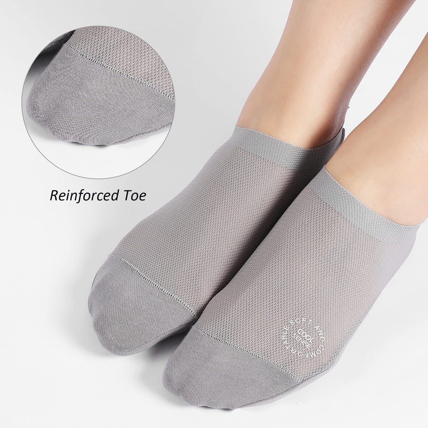 🔥 3-pars pakke usynlige sklisikre sokker 🧦 – Pustende, lavt skjærte, sklisikkert og svetteabsorberende design