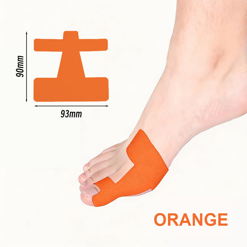 Ferdigskårne kinesiologiske teipbånd, egnet for hallux valgus
