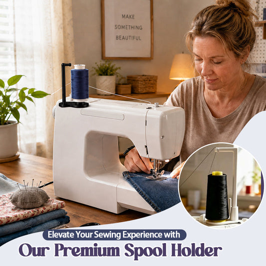 Spoleholder på en symaskin – en vertikal støtte for store spoler.