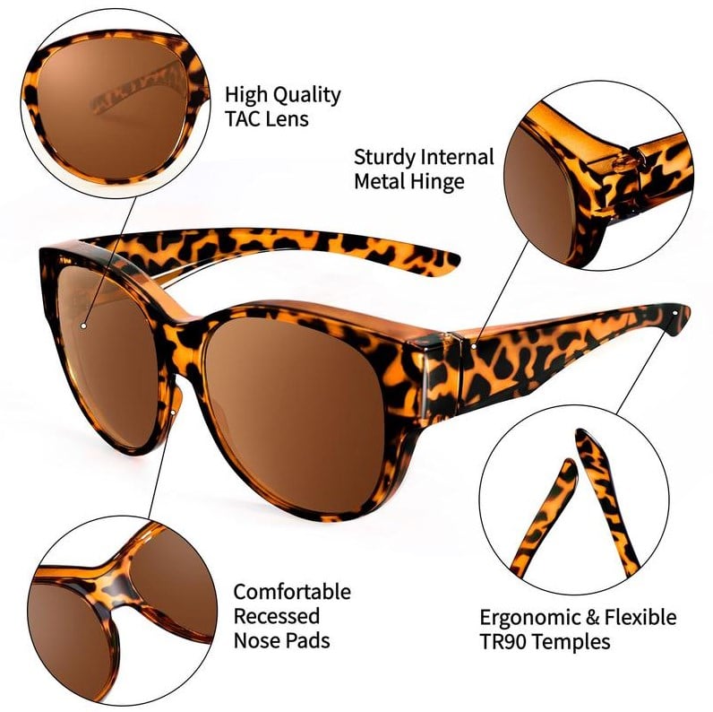 🕶 Nye cat eye-solbriller, store størrelser, polariserte linser, UV400-beskyttelse