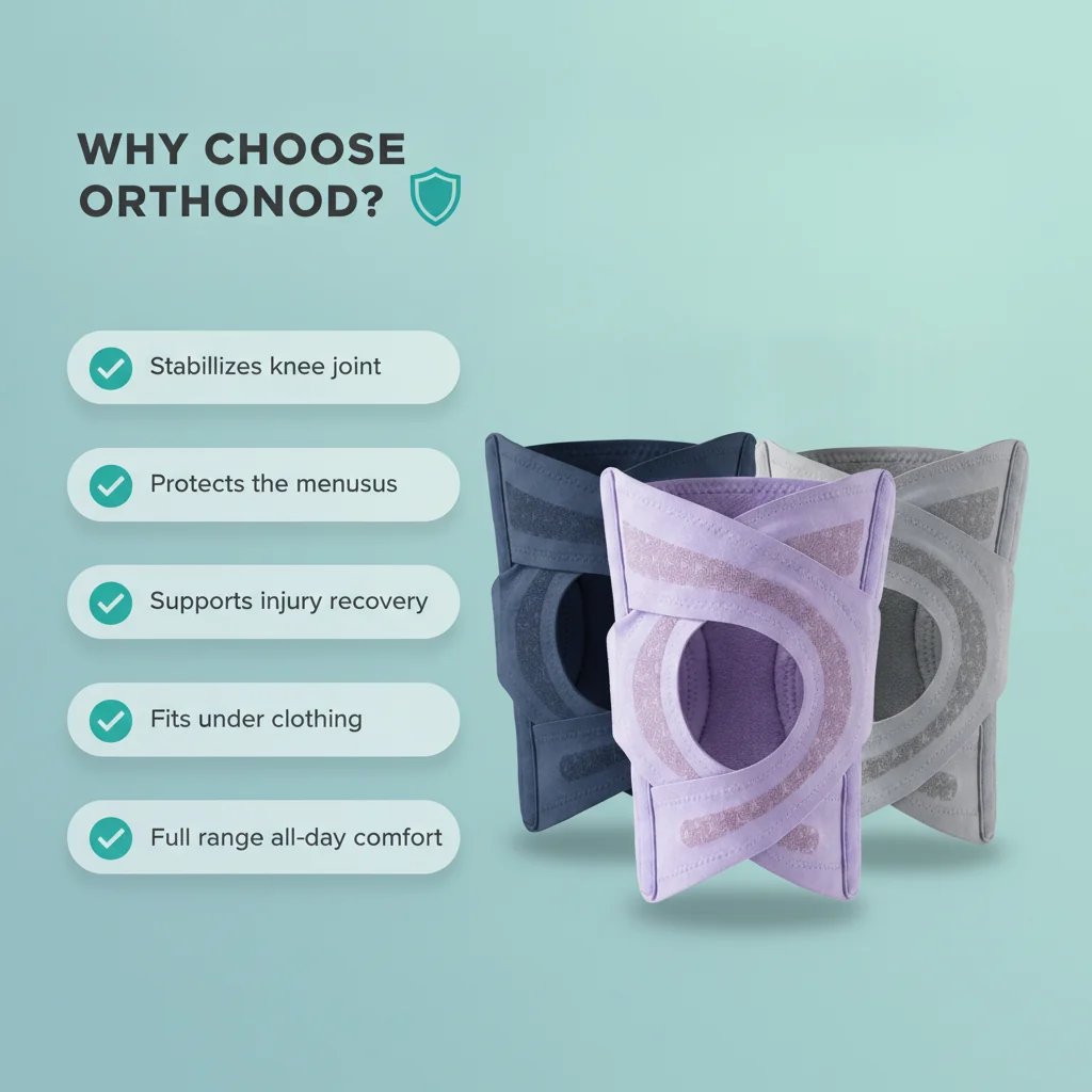 Justerbar kneortose med hengsler og sidestabilisatore