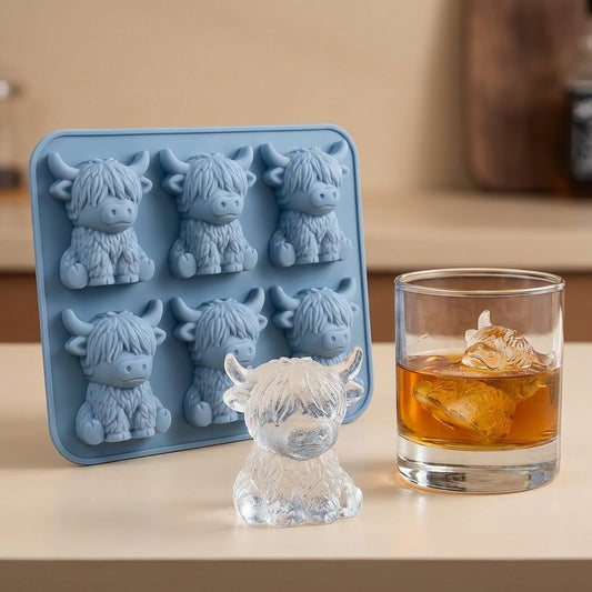 🐮Mini isbitform av Highland Beef til dessert🧊🍪Søte 3D-isbiter, perfekte til drinker, fester og gaver