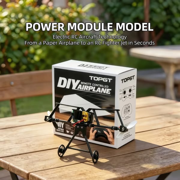 Hotfree motorisert fjernstyrt papirflysett (med gyroskopstabilisator) – DIY elektrisk fjernstyrt fly med to propeller, lett og sammenleggbar STEM-leke