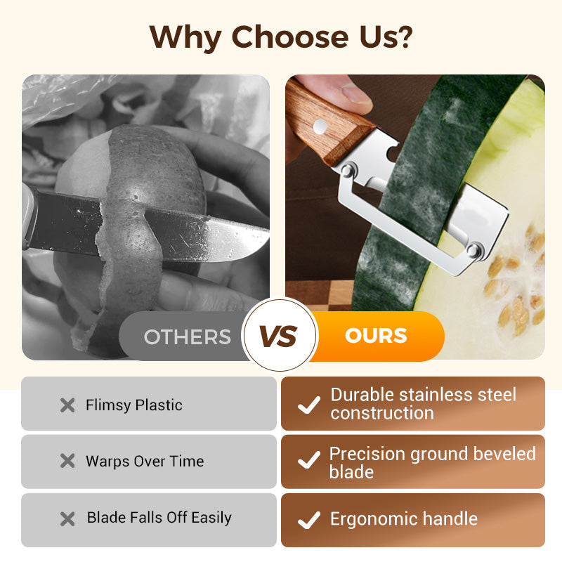 🥕 KJØP 2, FÅ 1 GRATIS! 🔥 Multifunksjonell grønnsaksskreller til kjøkkenet – blad i rustfritt stål, ergonomisk håndtak og perfekt til frukt og grønnsaker ✨