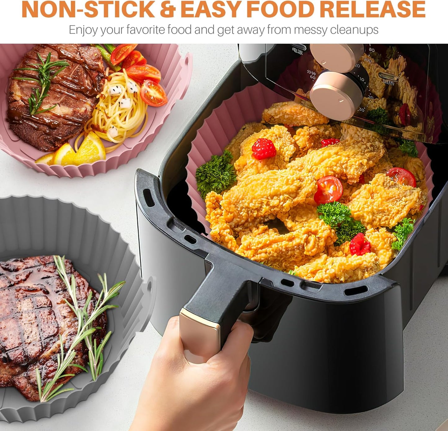 🔥Silikon stekebrett til airfryer🍟
