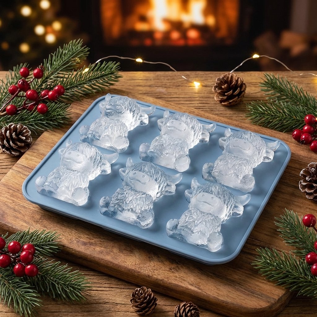 🐮Mini isbitform av Highland Beef til dessert🧊🍪Søte 3D-isbiter, perfekte til drinker, fester og gaver