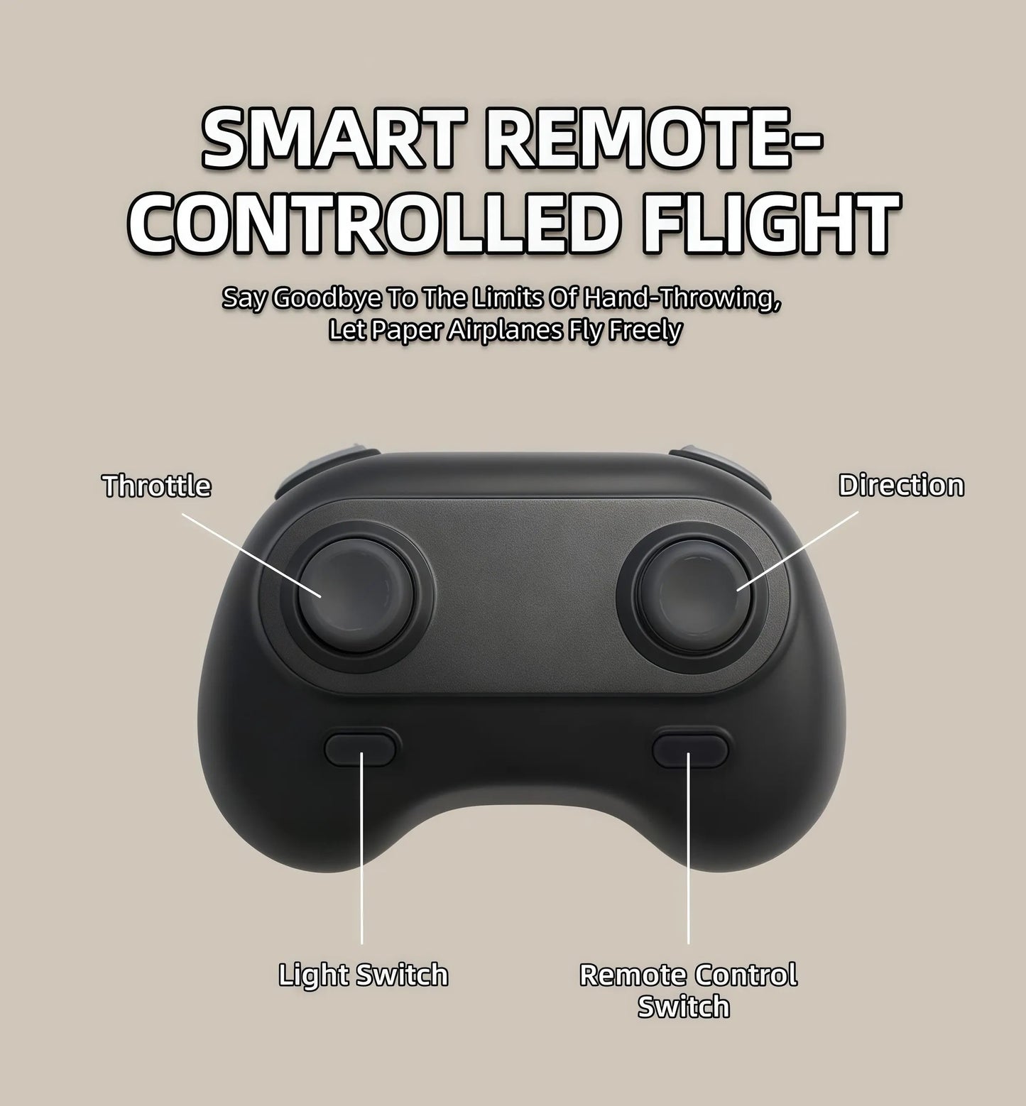 Hotfree motorisert fjernstyrt papirflysett (med gyroskopstabilisator) – DIY elektrisk fjernstyrt fly med to propeller, lett og sammenleggbar STEM-leke