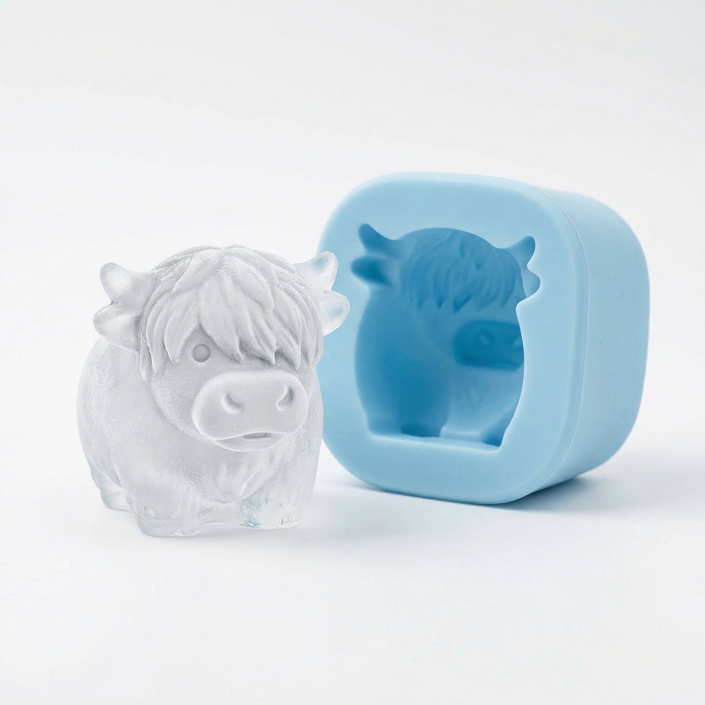 🐮Mini isbitform av Highland Beef til dessert🧊🍪Søte 3D-isbiter, perfekte til drinker, fester og gaver
