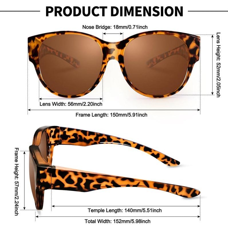 🕶 Nye cat eye-solbriller, store størrelser, polariserte linser, UV400-beskyttelse