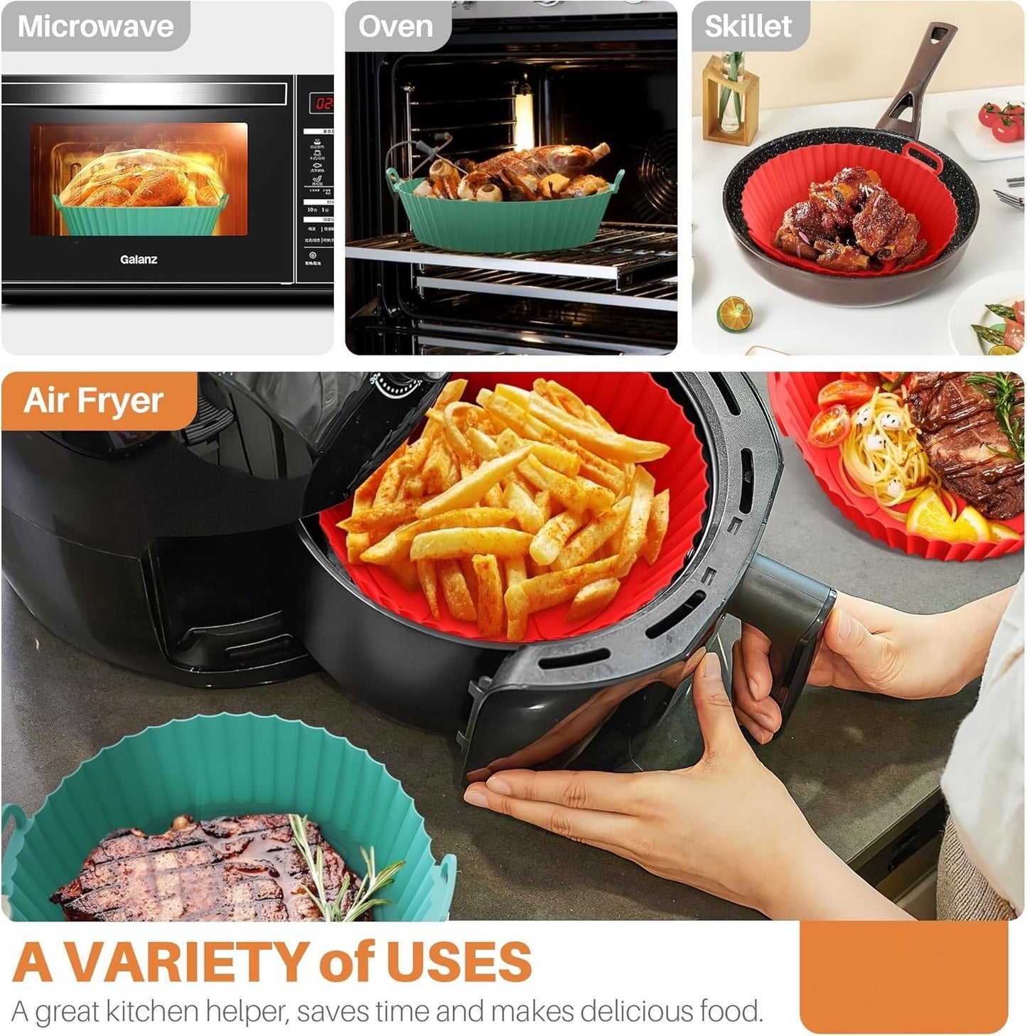 🔥Silikon stekebrett til airfryer🍟