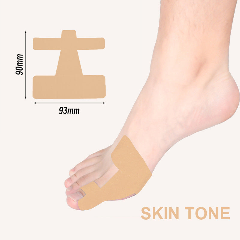 Ferdigskårne kinesiologiske teipbånd, egnet for hallux valgus