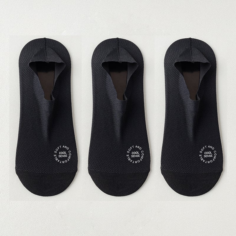 🔥 3-pars pakke usynlige sklisikre sokker 🧦 – Pustende, lavt skjærte, sklisikkert og svetteabsorberende design