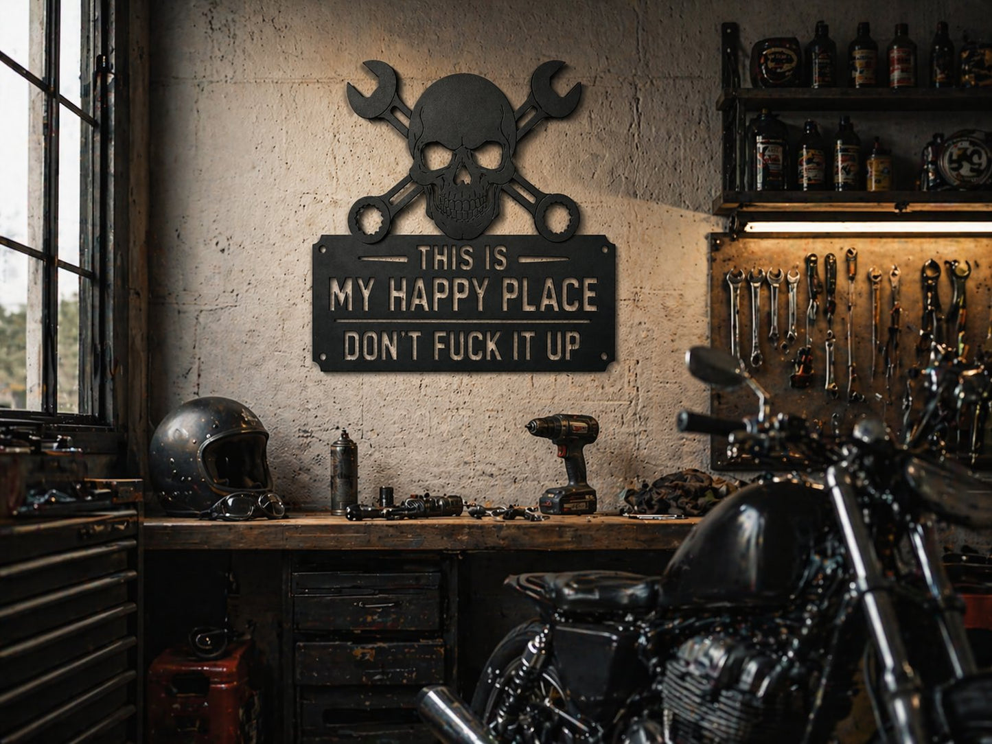 💀🛠️Dette er mitt lykkelige paradis——  🔥 – veggskilt i metall🔥