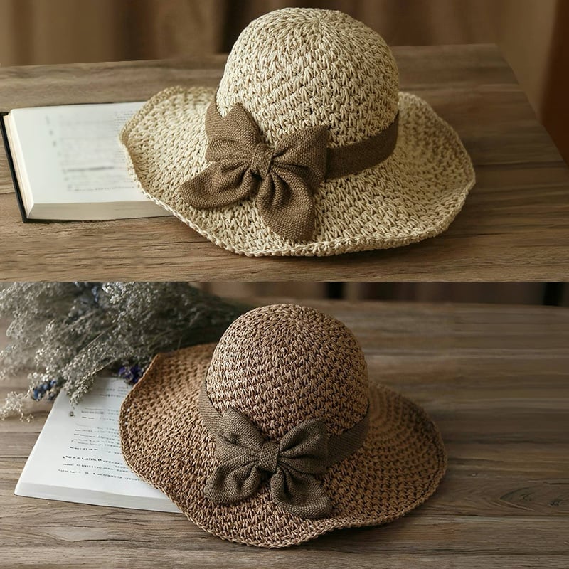 🎀 Siste salgsdag! 49 % RABATT 👒 | Retro stråhatt med sløyfe – sammenleggbar og pustende, et must-have for sommeren.