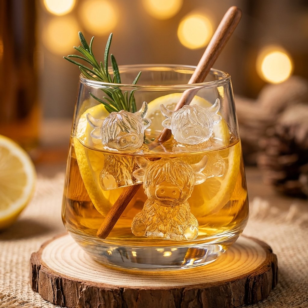 🐮Mini isbitform av Highland Beef til dessert🧊🍪Søte 3D-isbiter, perfekte til drinker, fester og gaver