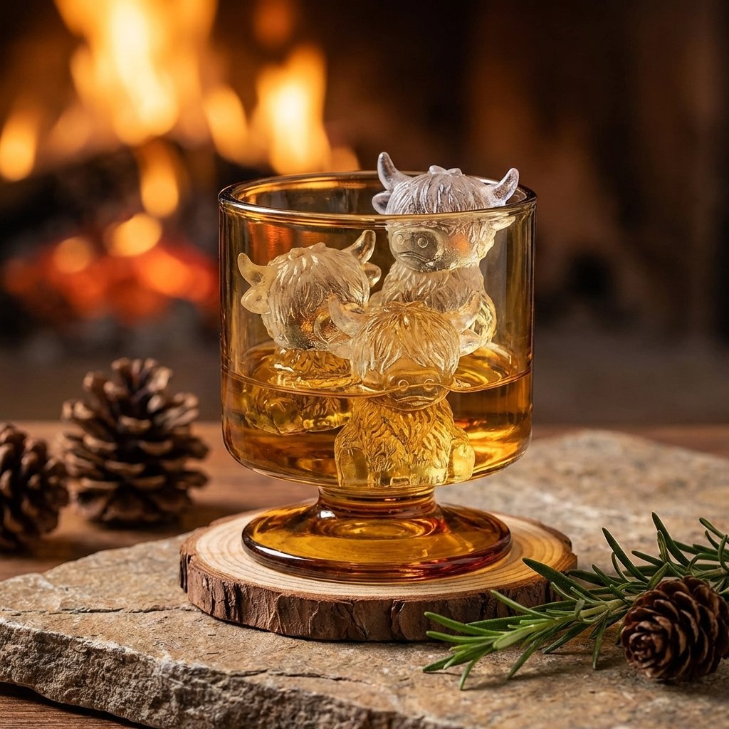 🐮Mini isbitform av Highland Beef til dessert🧊🍪Søte 3D-isbiter, perfekte til drinker, fester og gaver