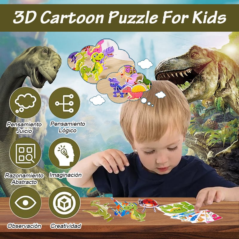 🧩 Tegneseriefigur 3D-puslespill – 57 brikker, fargerike figurer som inspirerer til kreativ læring!🎨